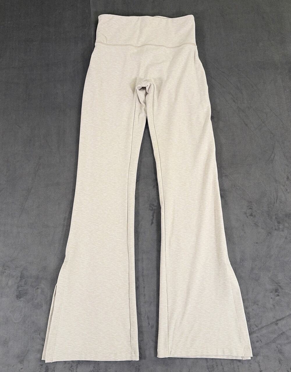Victoria's Secret VSX Leggings Soft LUXMarl Flare Heather Beige 32” Small Chrty